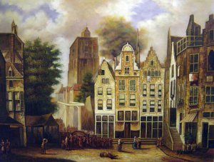Willem Koekkoek, Rotterdam, Painting on canvas