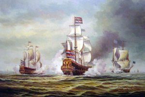 Famous paintings of Ships: Battle At Texel