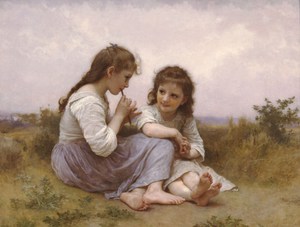 William-Adolphe Bouguereau, A Childhood Idyll, Painting on canvas