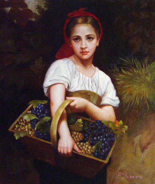 A Grape Picker. The painting by William-Adolphe Bouguereau