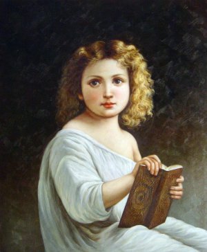 William-Adolphe Bouguereau, A Storybook, Painting on canvas