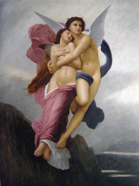 Abduction of Psyche. The painting by William-Adolphe Bouguereau
