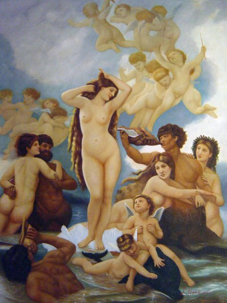 Birth Of Venus. The painting by William-Adolphe Bouguereau