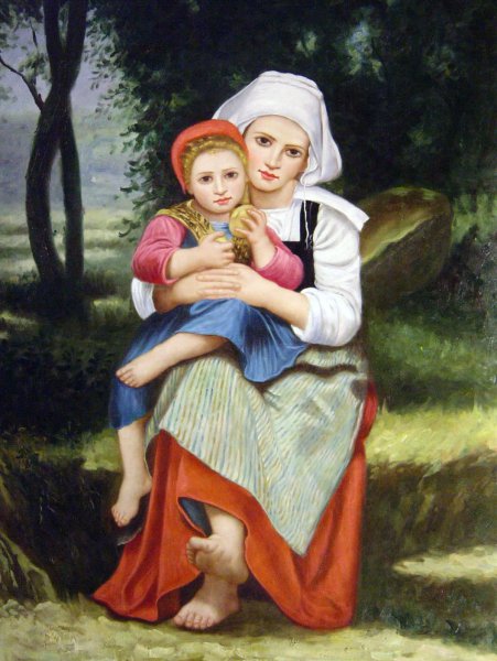 Breton Brother and Sister. The painting by William-Adolphe Bouguereau