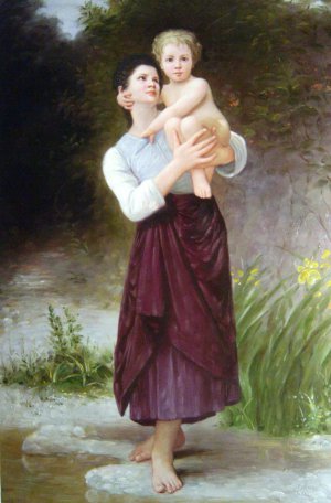 William-Adolphe Bouguereau, Brother And Sister, Painting on canvas