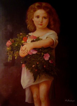 William-Adolphe Bouguereau, Child With Flowers, Painting on canvas
