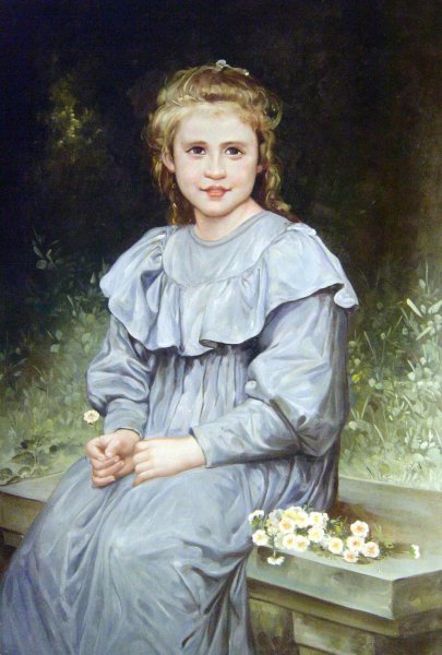 Daisies. The painting by William-Adolphe Bouguereau