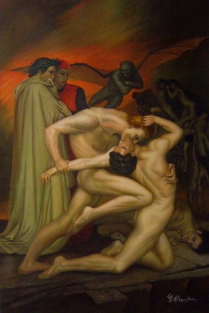 William-Adolphe Bouguereau, Dante And Virgil In Hell, Art Reproduction
