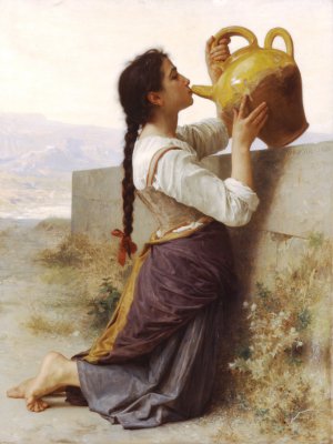 William-Adolphe Bouguereau, Drinking from the Jug (Thirst), Painting on canvas