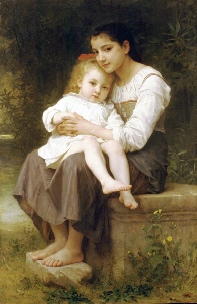 Elder Sister. The painting by William-Adolphe Bouguereau