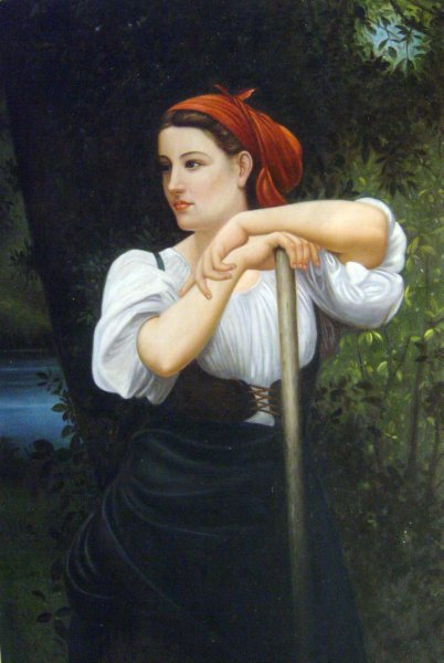 Faneuse. The painting by William-Adolphe Bouguereau