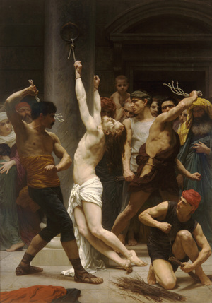 William-Adolphe Bouguereau, Flagellation of Our Lord Jesus Christ, Painting on canvas