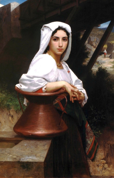 Italian Girl Drawing Water. The painting by William-Adolphe Bouguereau