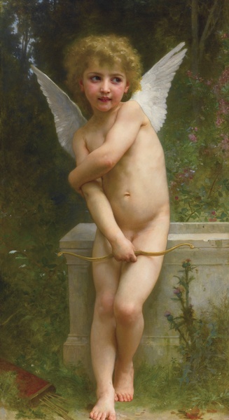 L'Amour Pique. The painting by William-Adolphe Bouguereau