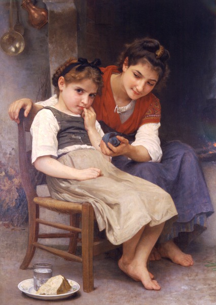 Little Sulky. The painting by William-Adolphe Bouguereau