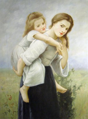 William-Adolphe Bouguereau, Not Too Much To Carry, Painting on canvas