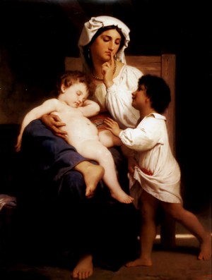 William-Adolphe Bouguereau, Off to Sleep, Painting on canvas