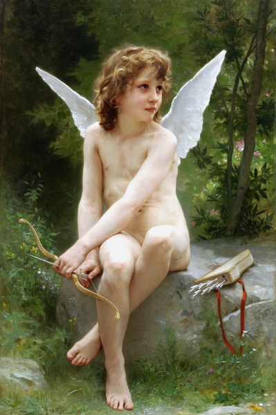 On the Lookout. The painting by William-Adolphe Bouguereau