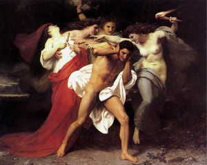 William-Adolphe Bouguereau, Orestes Pursued by the Furies, Painting on canvas
