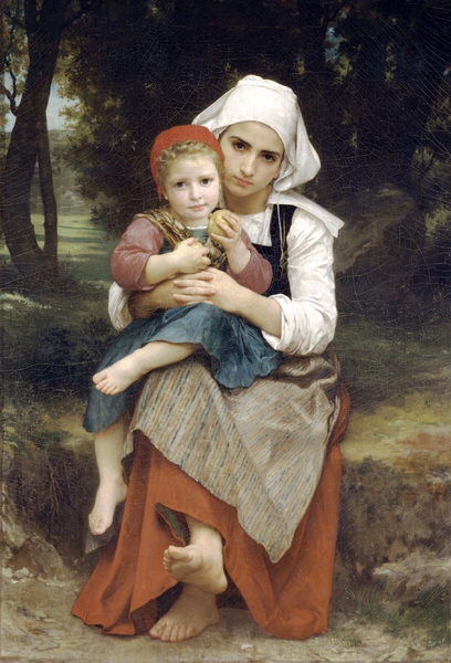 Portrait of Breton Brother and Sister. The painting by William-Adolphe Bouguereau