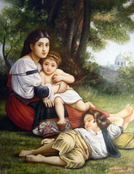Rest. The painting by William-Adolphe Bouguereau
