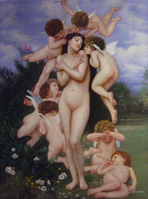 William-Adolphe Bouguereau, Return Of Spring, Painting on canvas