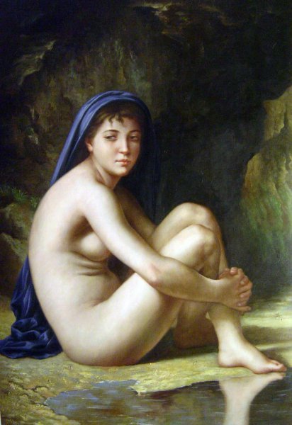Seated Nude. The painting by William-Adolphe Bouguereau