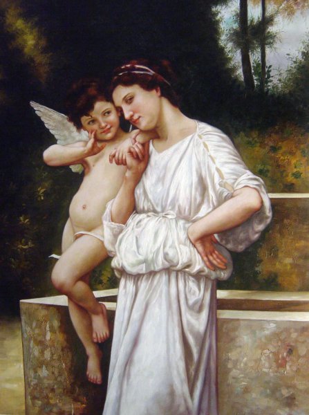 Secrets de L'Amour. The painting by William-Adolphe Bouguereau