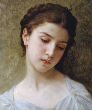 William-Adolphe Bouguereau, Study of a Woman's Head, Painting on canvas