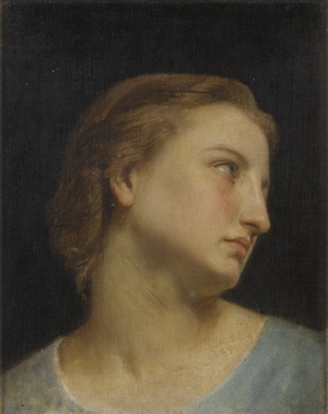 William-Adolphe Bouguereau, Study of a Woman's Head, Painting on canvas
