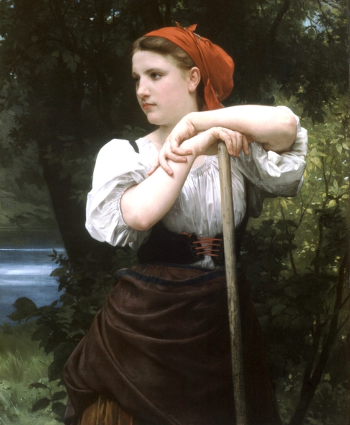 The Haymaker (Faneuse). The painting by William-Adolphe Bouguereau