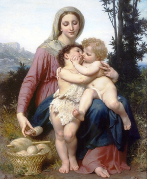 William-Adolphe Bouguereau, The Holy Family (Sainte Famille), Painting on canvas