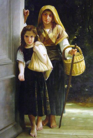 The Little Beggar Girls, William-Adolphe Bouguereau, Art Paintings