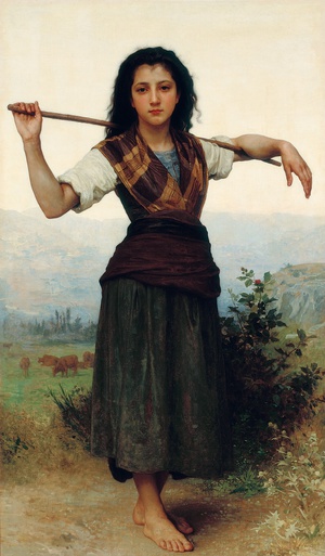 William-Adolphe Bouguereau, The Little Shepherdess, Art Reproduction