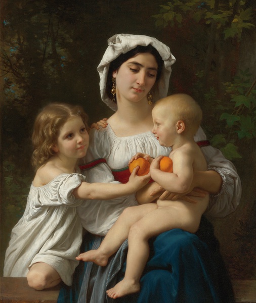 The Oranges. The painting by William-Adolphe Bouguereau