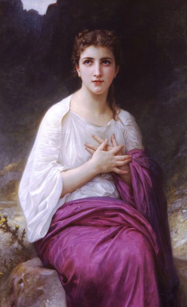 The Portrait of Psyche. The painting by William-Adolphe Bouguereau