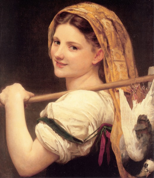 The Return of the Market. The painting by William-Adolphe Bouguereau