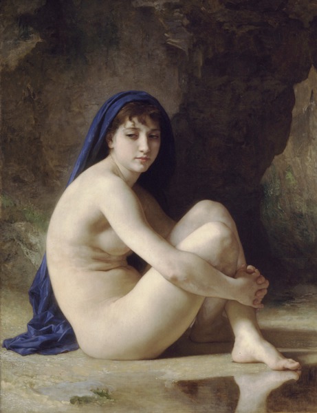 The Seated Nude. The painting by William-Adolphe Bouguereau