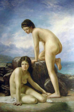 William-Adolphe Bouguereau, The Two Bathers, Painting on canvas