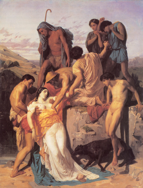 Zenobia Found by Shepherds on the Banks of the Araxes. The painting by William-Adolphe Bouguereau