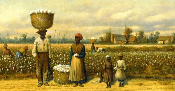 Cotton Picking. The painting by William Aiken Walker