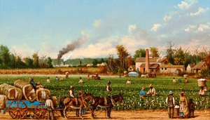 William Aiken Walker, Cotton Plantation on the Mississippi, Painting on canvas
