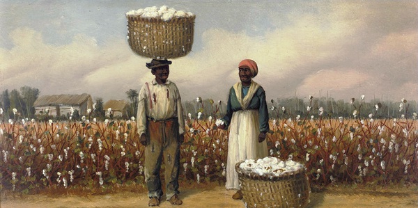 Double Portrait of Cotton Pickers. The painting by William Aiken Walker
