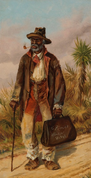 William Aiken Walker, Man Walking, Painting on canvas