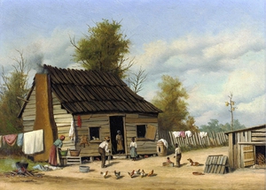 William Aiken Walker, The Cotton Pickers' Cabin, Painting on canvas