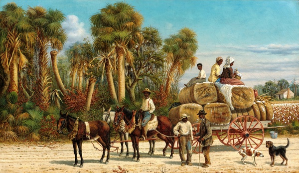 The Cotton Wagon. The painting by William Aiken Walker