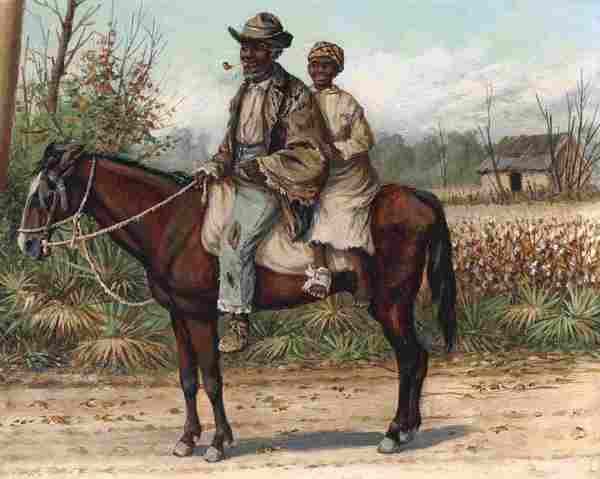 Two Figures on a Horse. The painting by William Aiken Walker