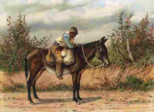 Young Boy on a Mule. The painting by William Aiken Walker