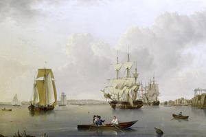 Famous paintings of Ships: Merchant Ships and Indiamen Lying off the Isle of Dogs