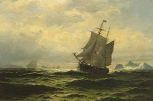 William Bradford, Arctic Whalers Homeward Bound, Painting on canvas